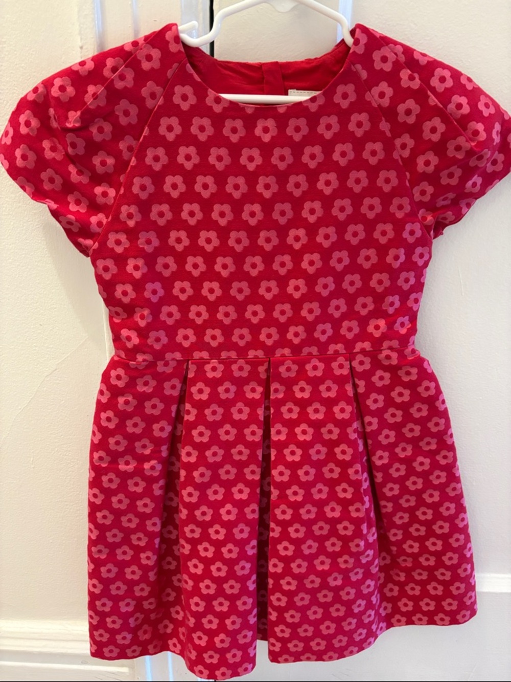 Girls' Red Floral Fit-and-Flare Dress